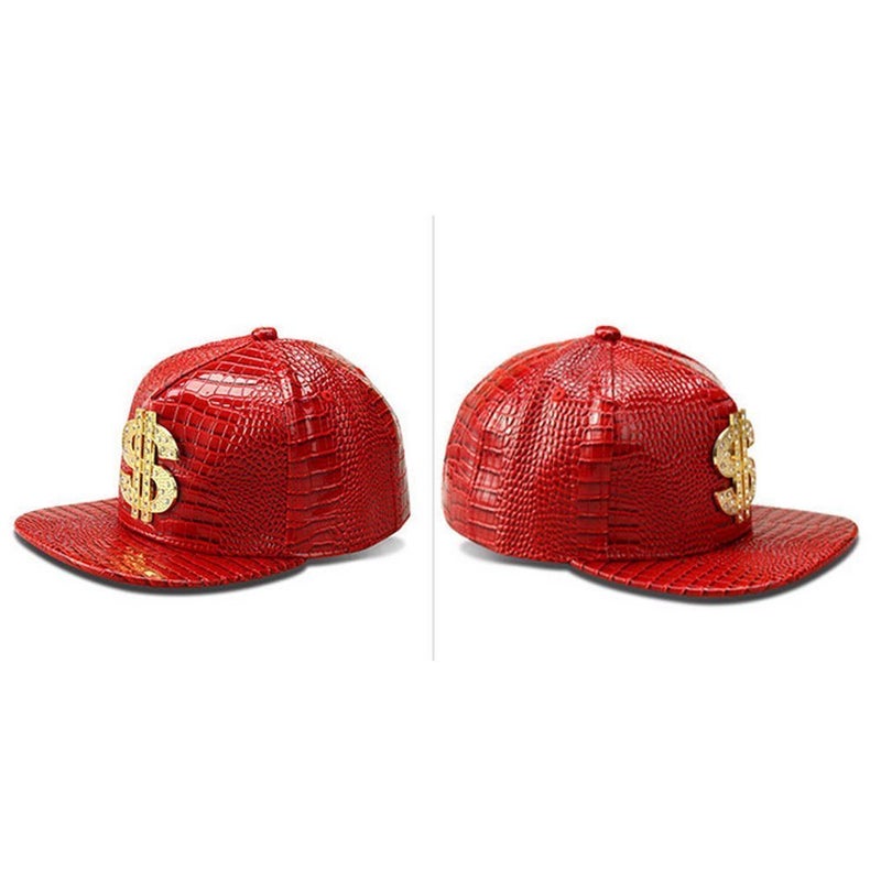 Wikavanli Hip Hop Hat,Flat-Brimmed Hat,Rock Cap,Adjustable Snapback Hat for Men and Women (red) - Image 3